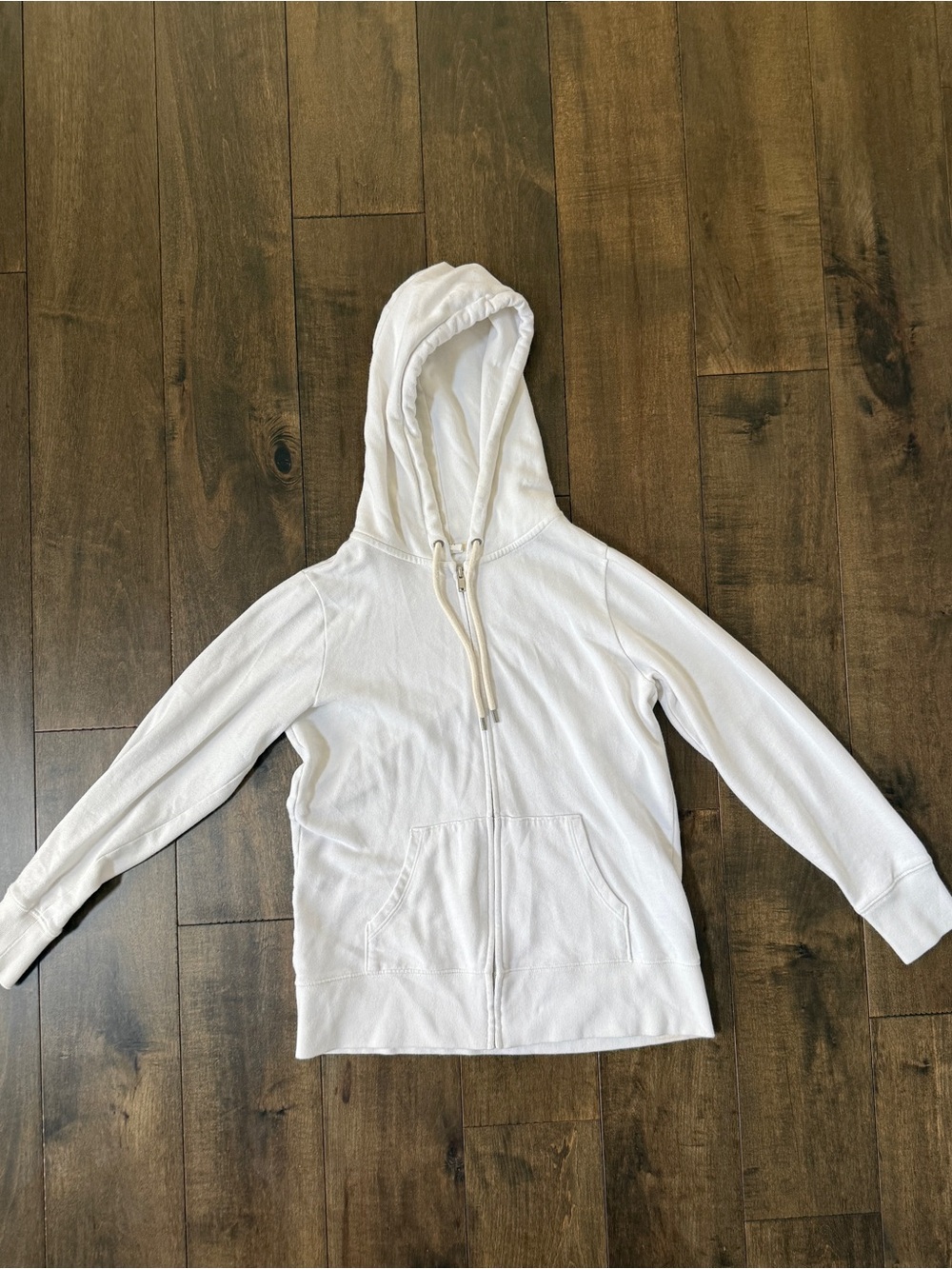 GAP White Full-Zip Hooded Sweater